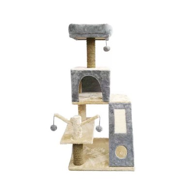 New Pet Products Safe Non-Toxic Comfortable Wooden Cat Craft Climbing Castle Tree Simple Fashion Cat Tree